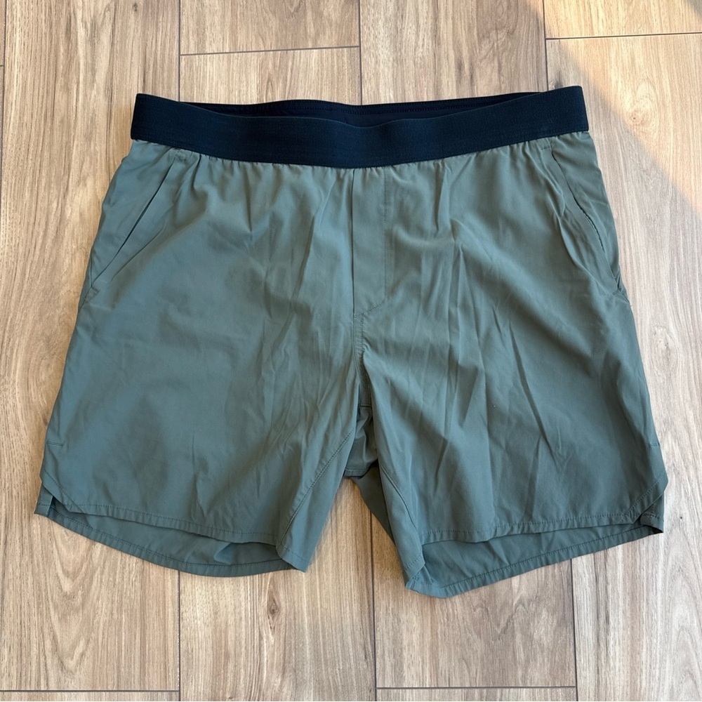 Ten Thousand Tactical Shorts Men XL Green Lined 7” Inseam Drawstring Gym Ripstop